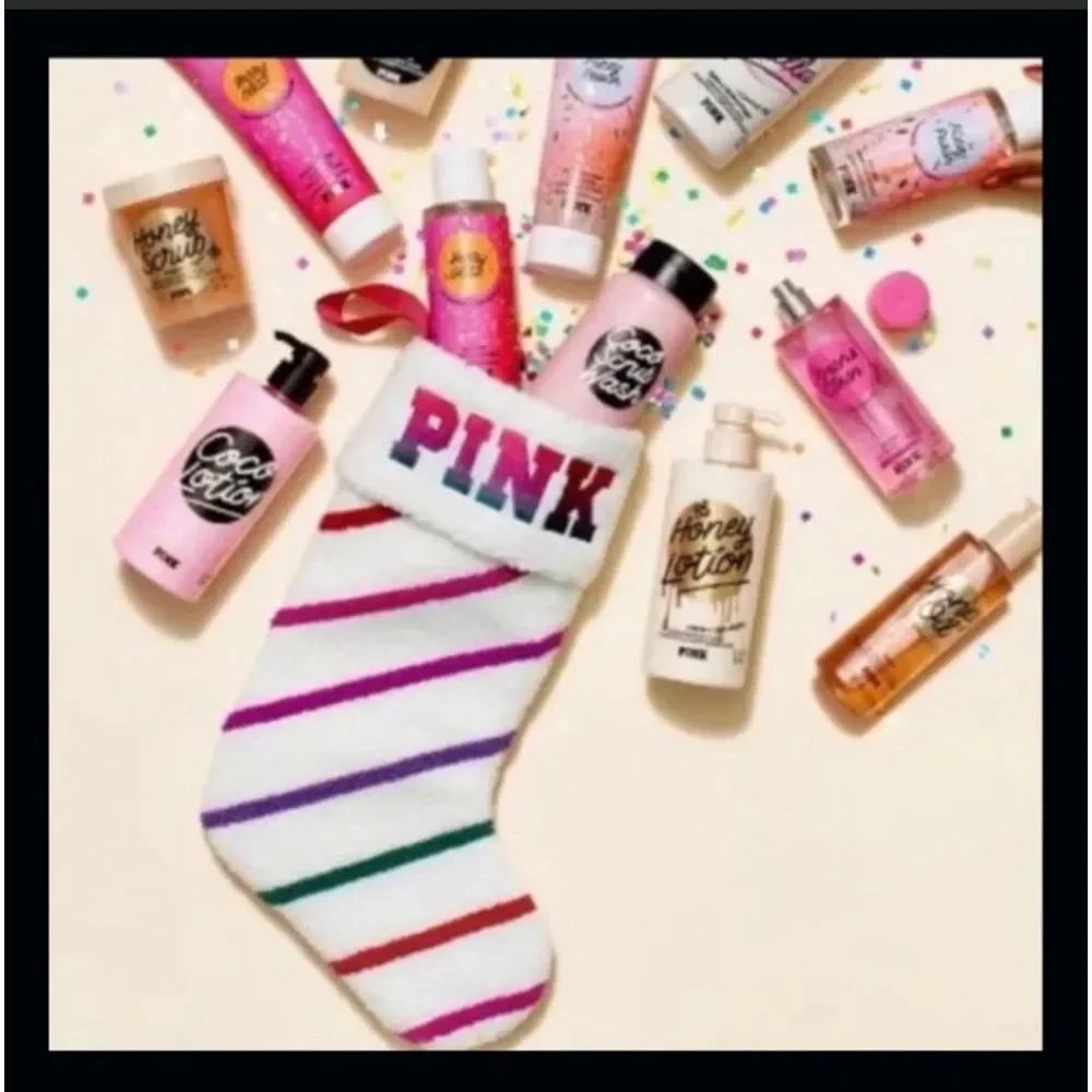 2022 ~ Victoria Secret ~ Pink ~ Recycled Sherpa Stocking ~ Limited Edition ~ NEW